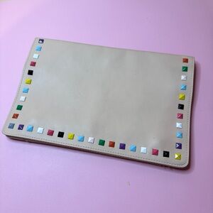 221. Nordstrom BP Beige Studded Clutch Bag